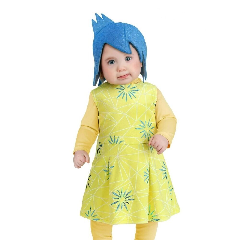 Disney Inside Out Joy Halloween Costume Baby 12-18 Months Dress Shirt Pants Wig